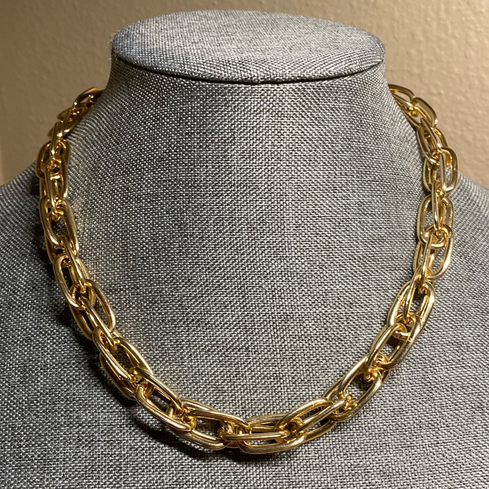 Set, New Earrings and Necklace-Gold-tone Statement